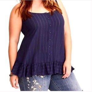 Torrid Navy Pinstripe Swing Tank